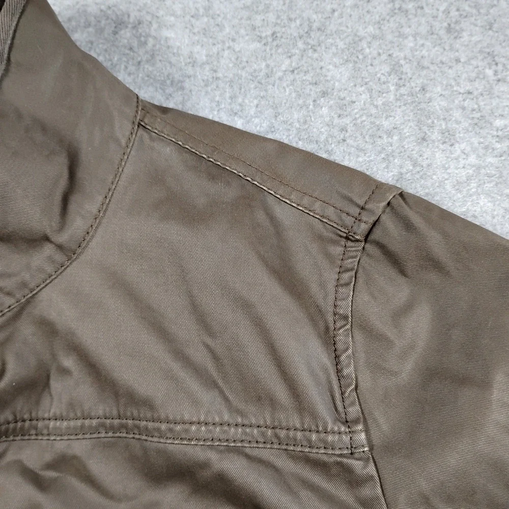 J.Crew Downtown Field Jacket Womens Medium Mossy Brown Waxed Utility Coat 19034